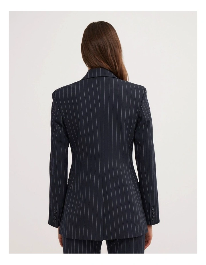 Pinstripe Blazer in Navy Pinstripe image 5