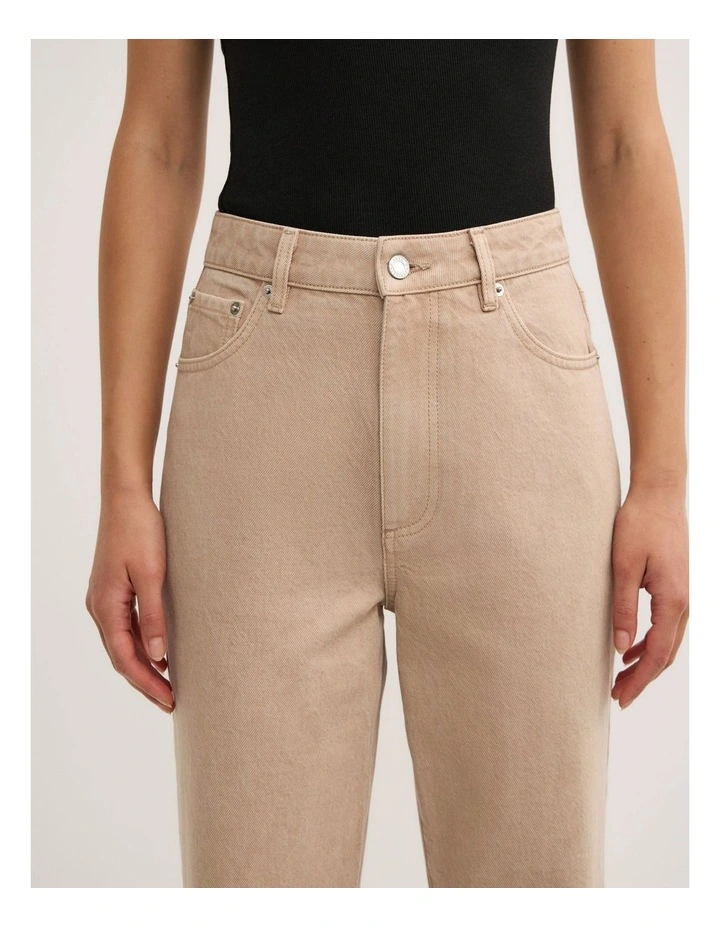Mid Rise Straight Jeans - Lara Worthington in Washed Sand image 3