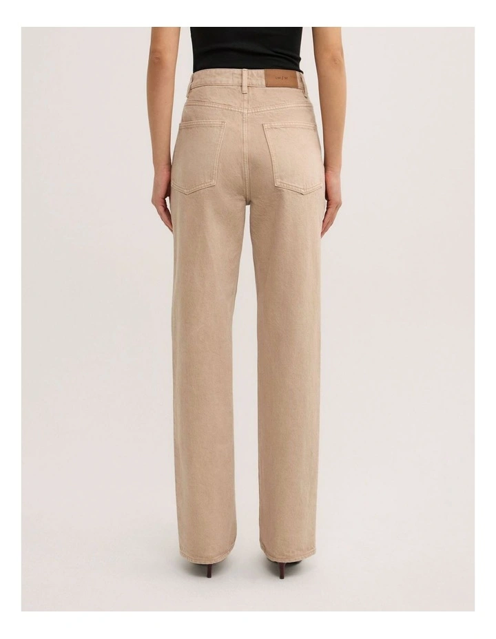Mid Rise Straight Jeans - Lara Worthington in Washed Sand image 5