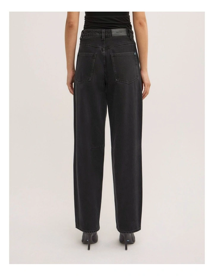 Pocket Detail Barrel Jeans - Lara Worthington in Washed Black image 7
