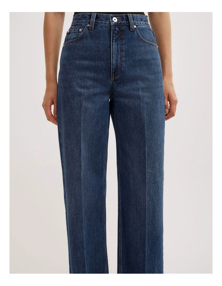 Wide Leg Crease Jeans in Pacific Wash image 3