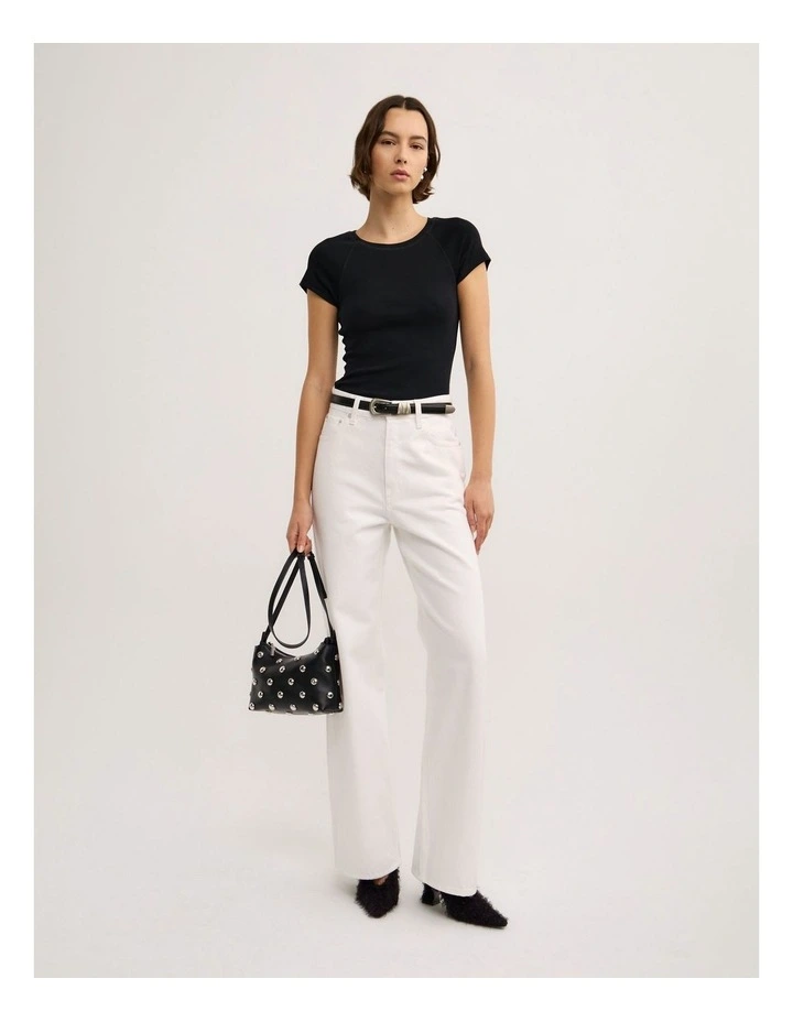 Wide Leg Jeans in Parchment image 1