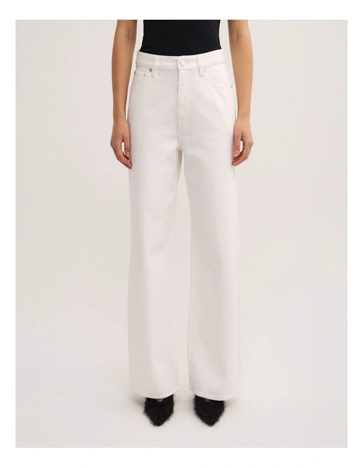 Wide Leg Jeans in Parchment image 2