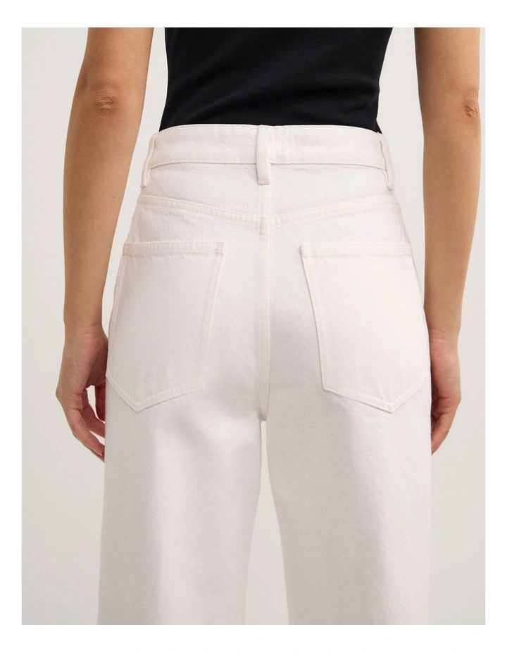 Wide Leg Jeans in Parchment image 4