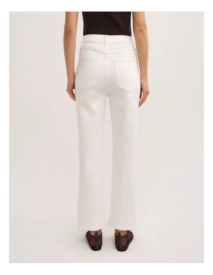 Straight Crop Jeans in Parchment image 2