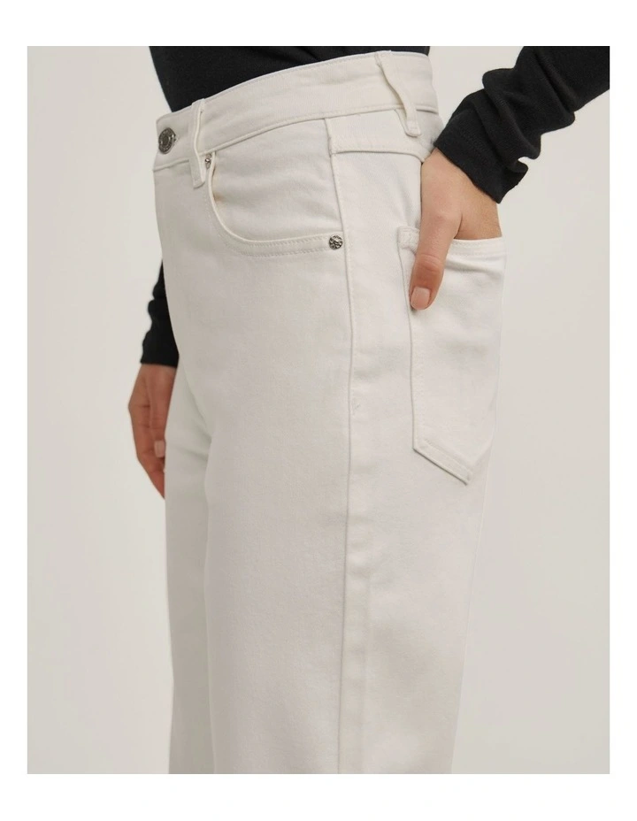 Straight Crop Jeans in Parchment image 3