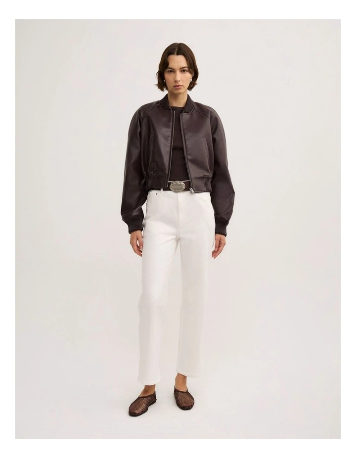 Straight Crop Jeans in Parchment image 3