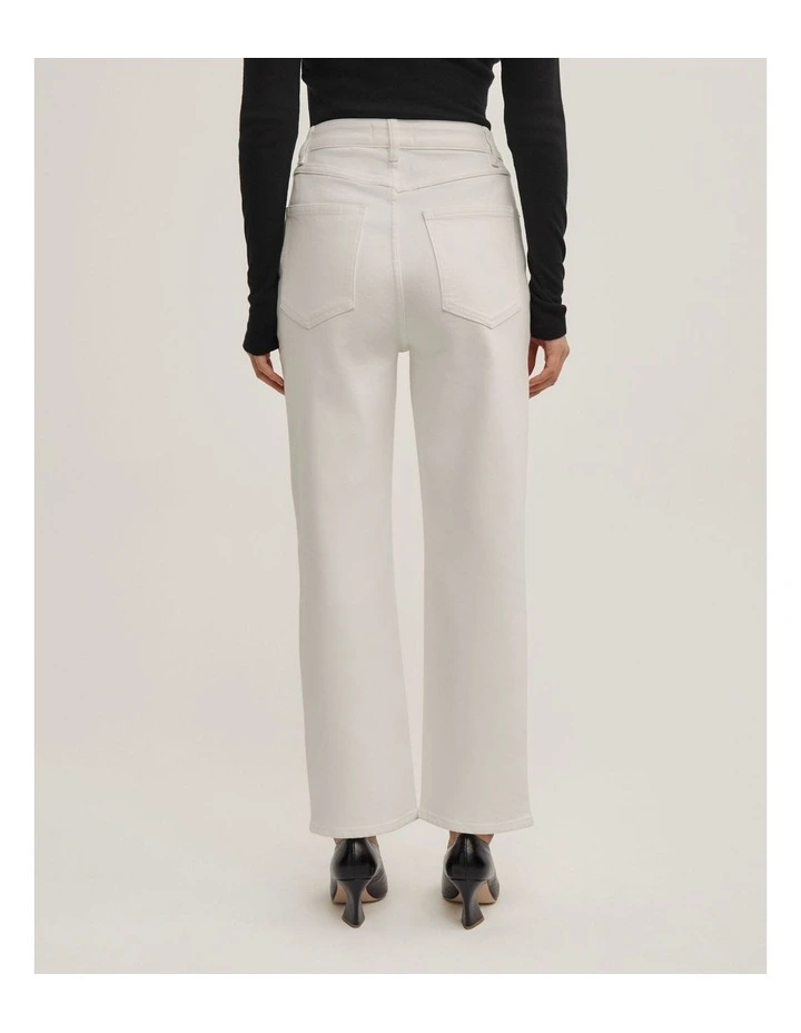Straight Crop Jeans in Parchment image 5