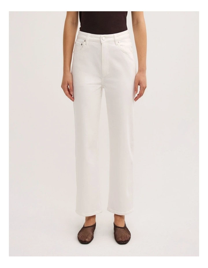Straight Crop Jeans in Parchment image 6