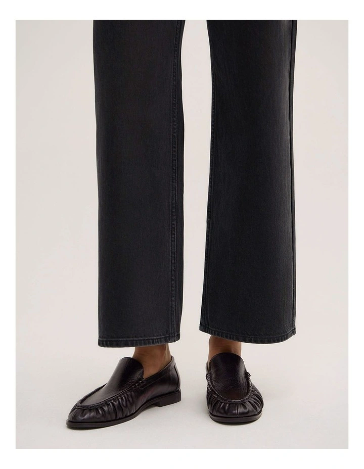 Wide Leg Crop Jeans in Washed Black image 3