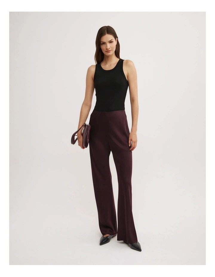 Bias Cut Pants in Plum image 1