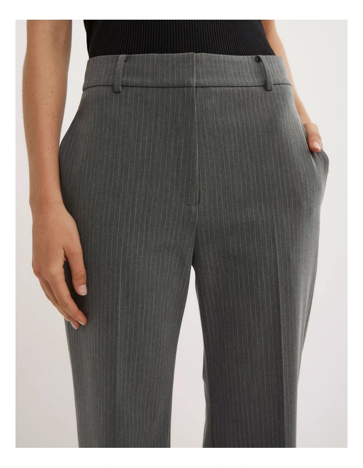 Slim Leg Pants in Grey Pinstripe image 4