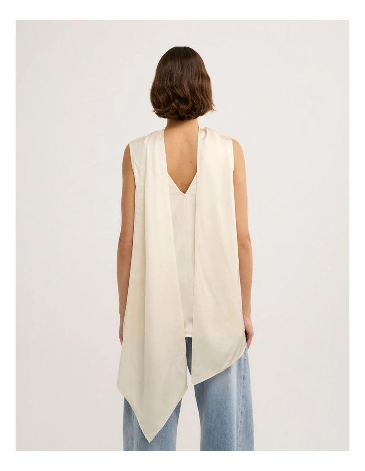 Asymmetric Scarf Top in Vanilla image 5