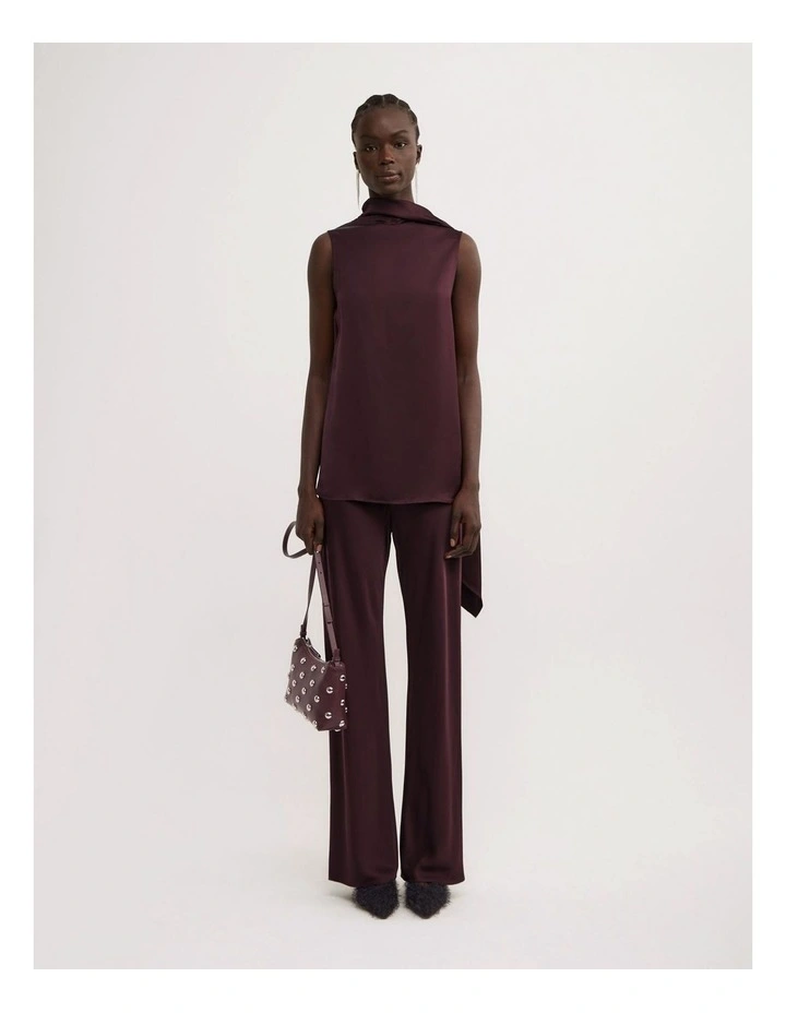 Asymmetric Scarf Top in Plum image 2