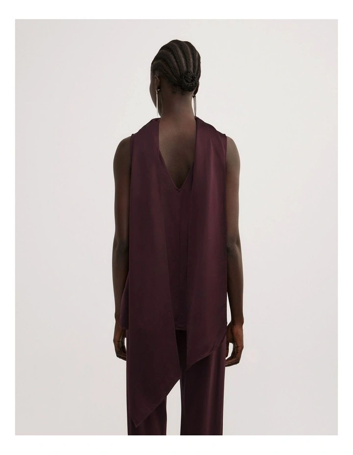 Asymmetric Scarf Top in Plum image 5