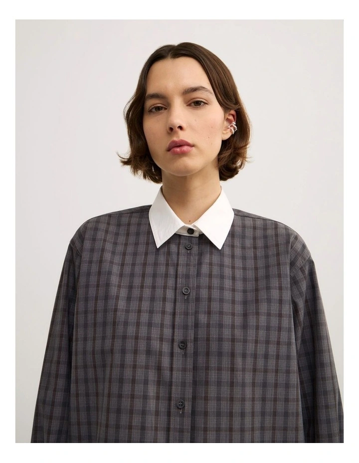 Check Shirt - Lara Worthington in Charcoal image 2