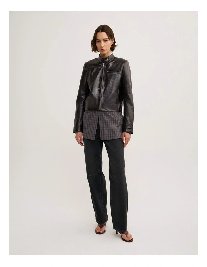 Check Shirt - Lara Worthington in Charcoal image 4