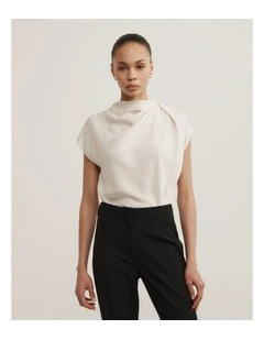 Tuck Shoulder Top in Vanilla