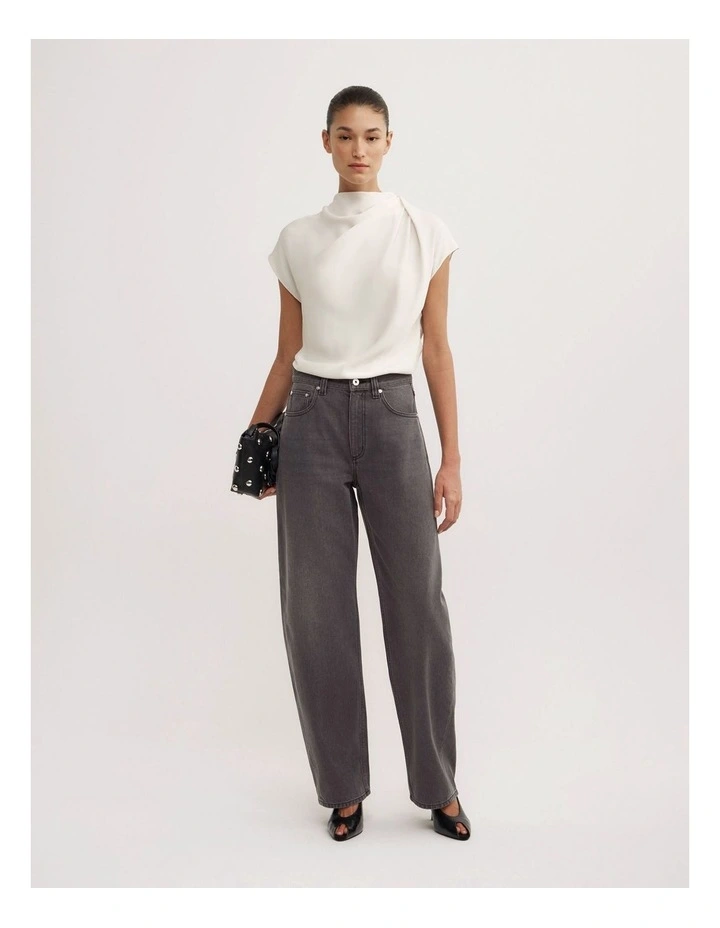 Tuck Shoulder Top in Vanilla image 2