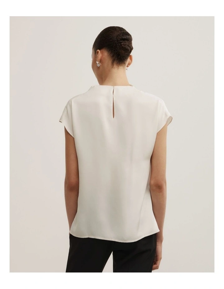 Tuck Shoulder Top in Vanilla image 4