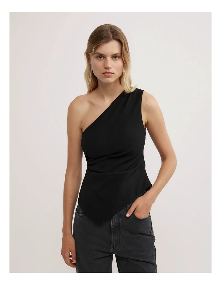 Asymmetric Structured Top in Black image 1