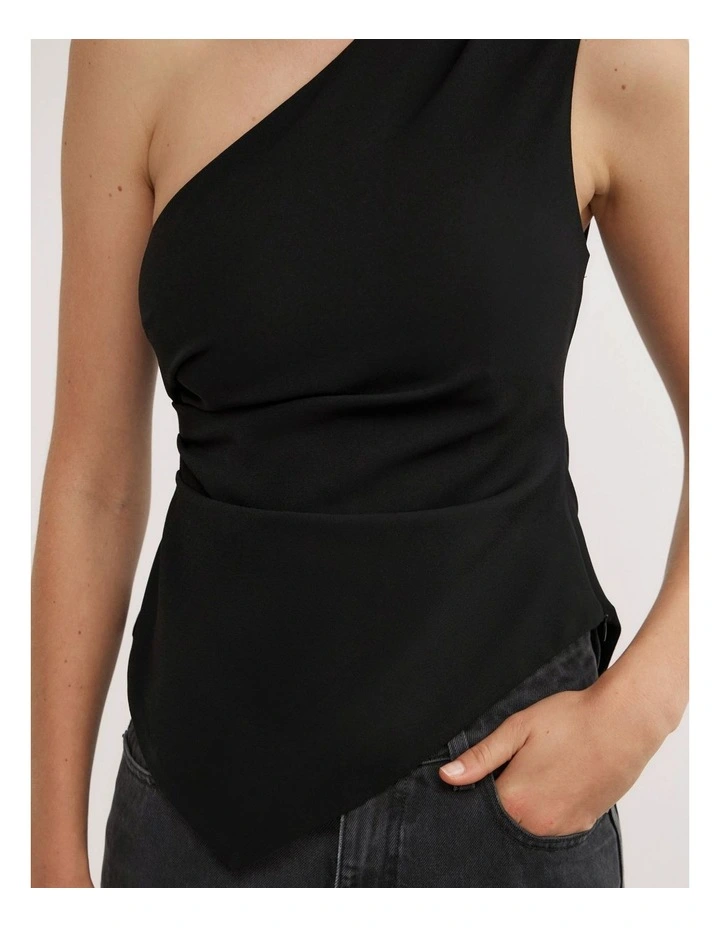 Asymmetric Structured Top in Black image 4