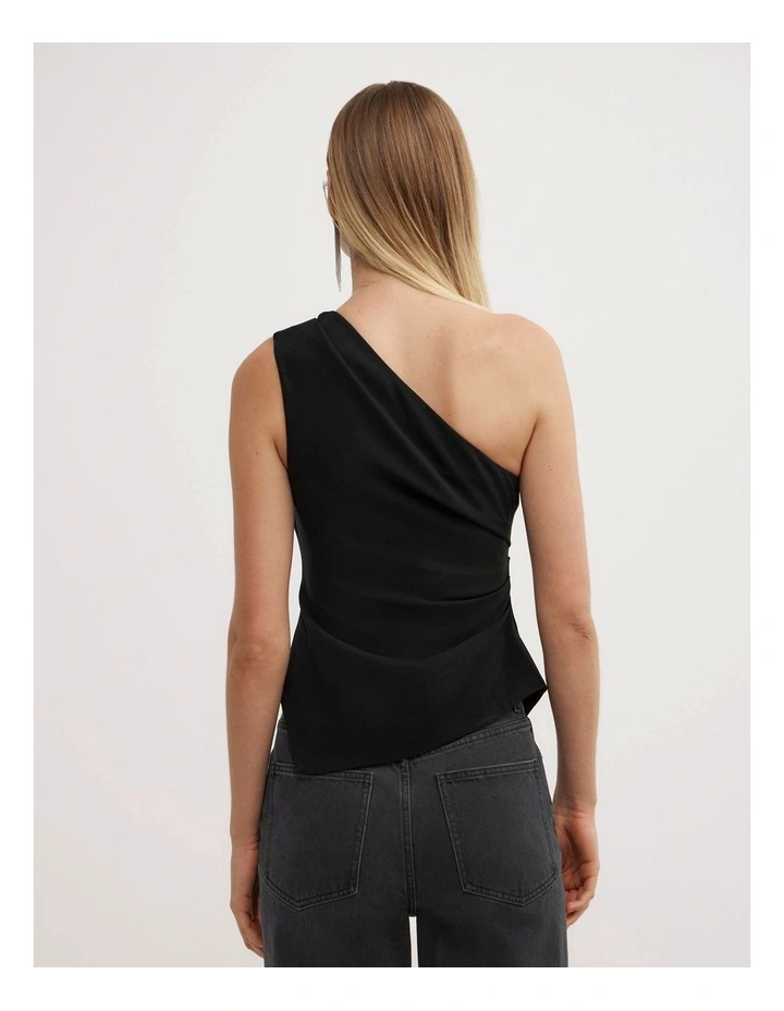 Asymmetric Structured Top in Black image 6