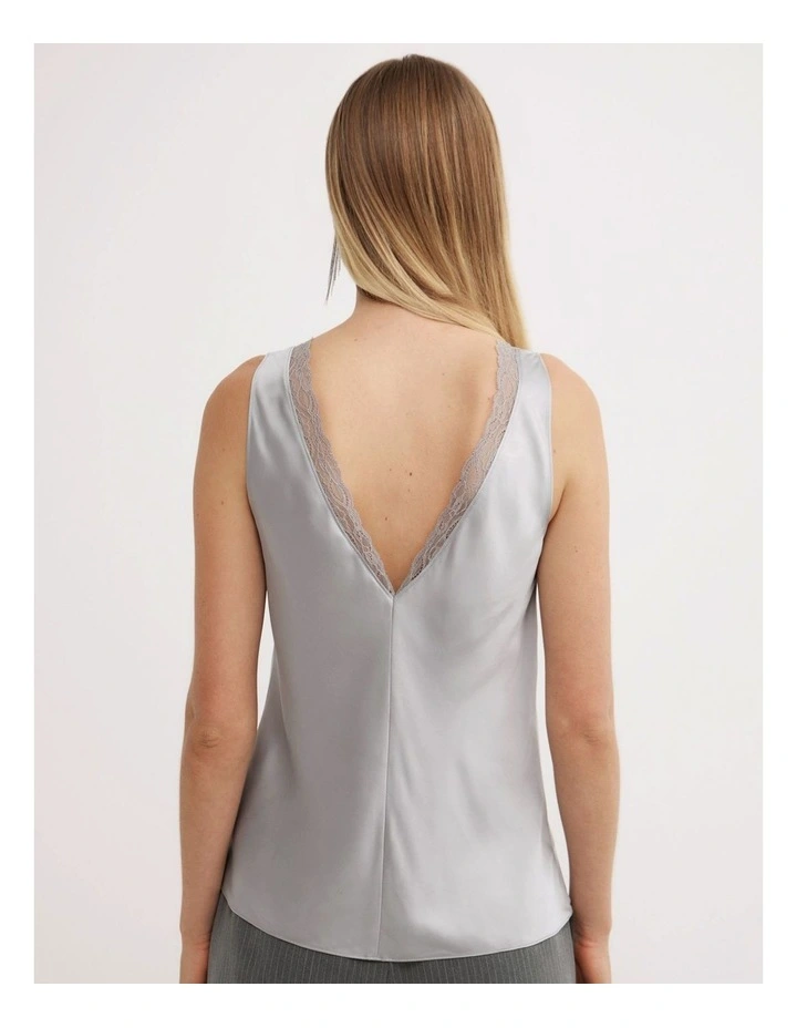 Trim Detail Camisole in Silver image 4
