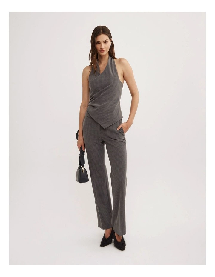 Pinstripe Halter Top in Grey Pinstripe image 2