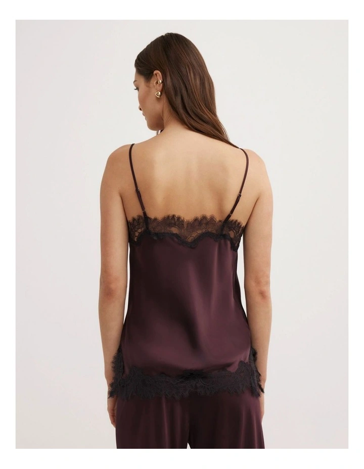 Lace Border Camisole in Plum image 5