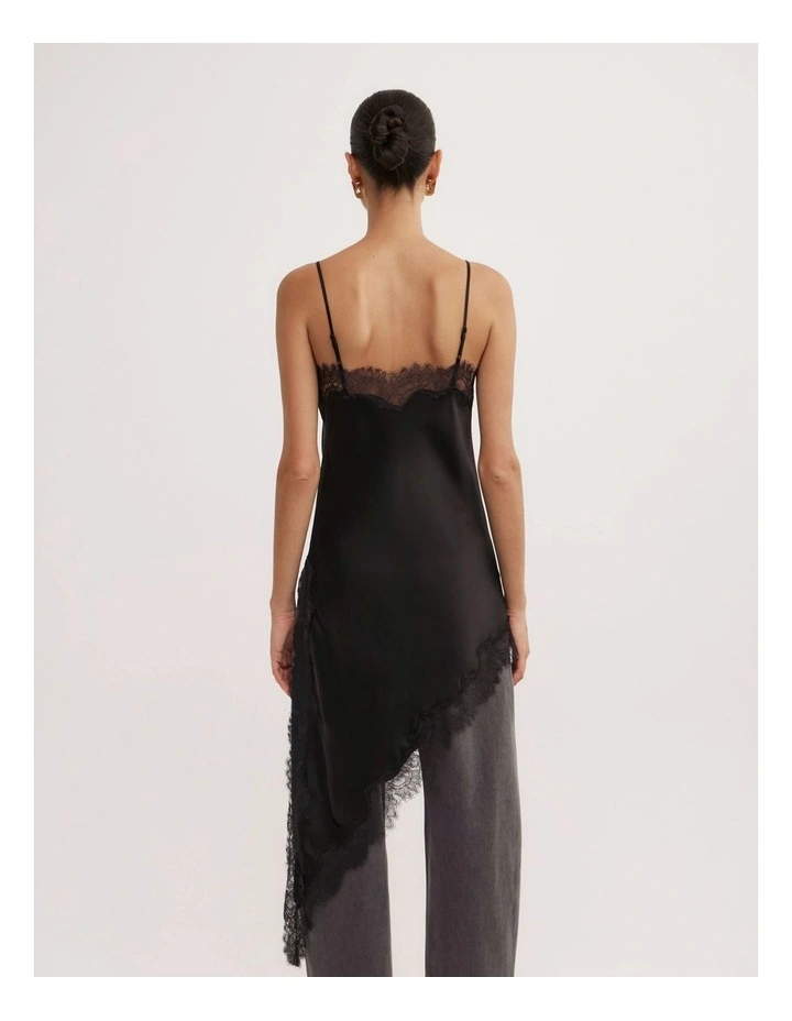 Asymmetric Tunic Top in Black image 5