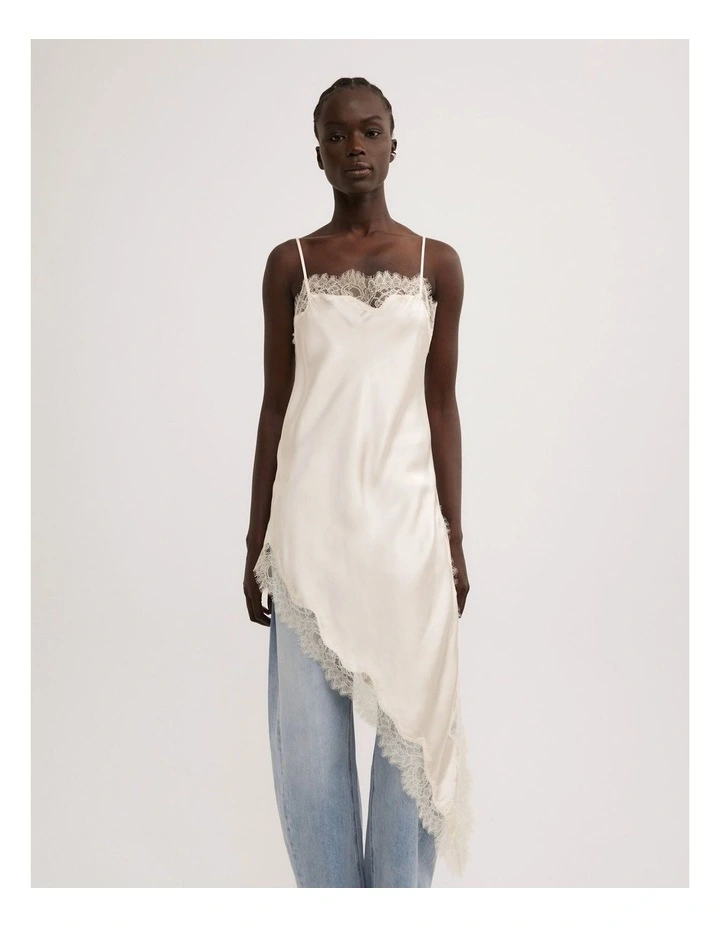 Asymmetric Tunic Top in Vanilla image 1