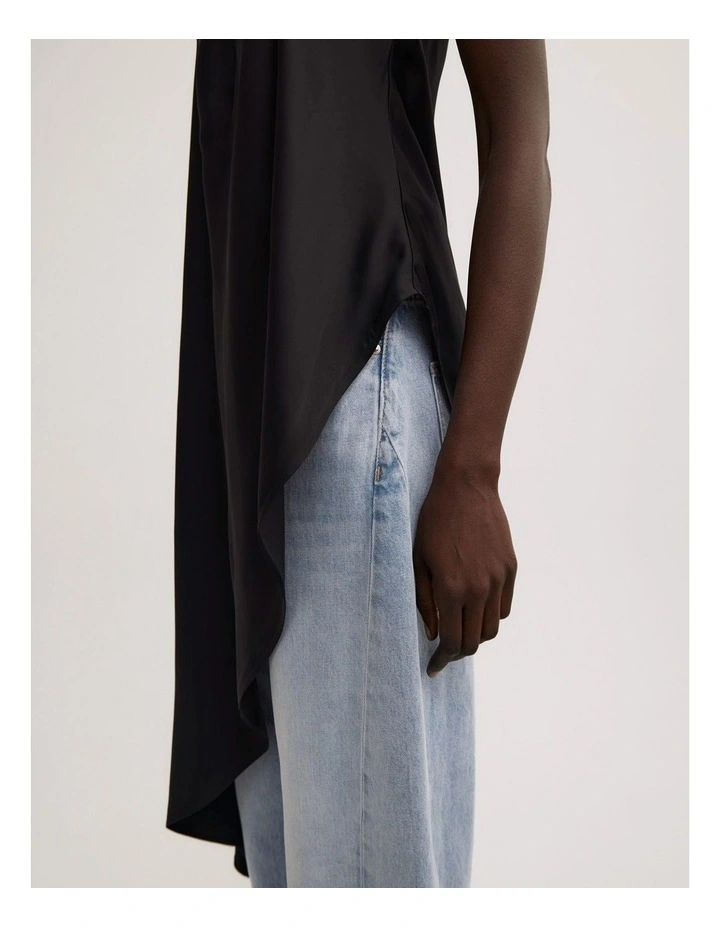 Asymmetric Strapless Top in Black image 3