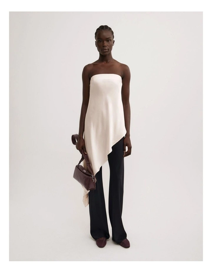 Asymmetric Strapless Top in Vanilla image 2