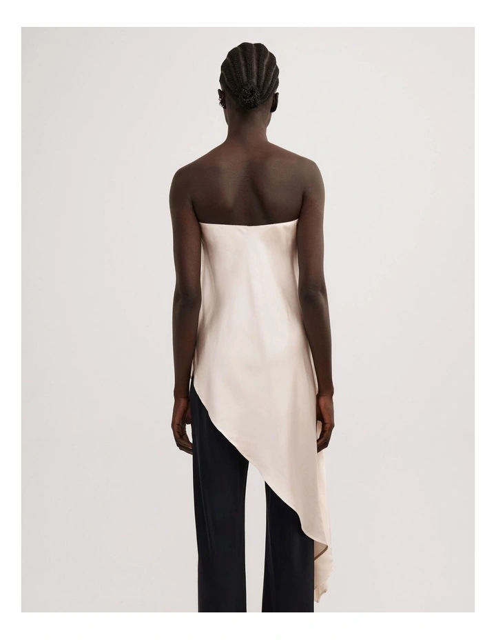 Asymmetric Strapless Top in Vanilla image 4