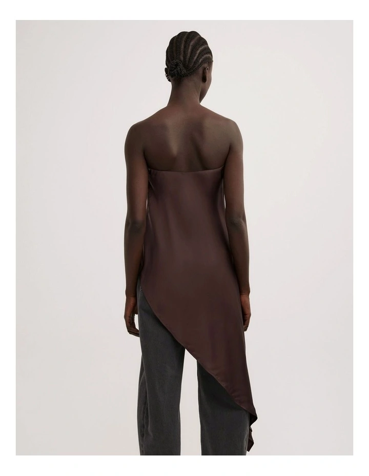 Asymmetric Strapless Top in Espresso image 4