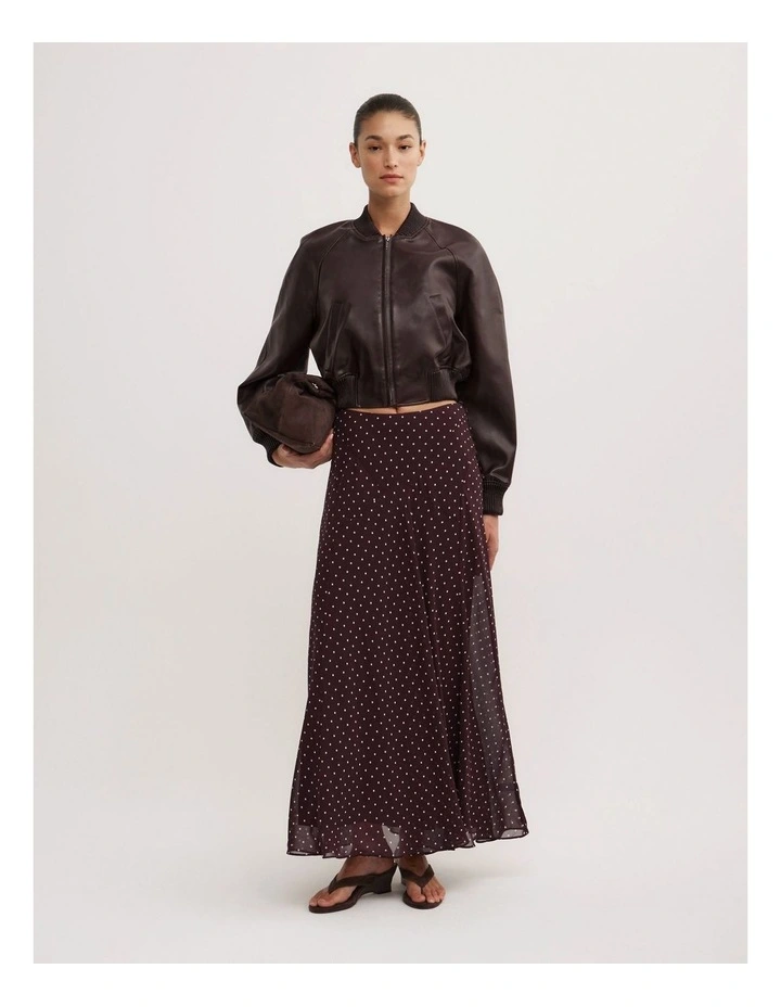 Basque Maxi Skirt in Plum Polka Dot image 4