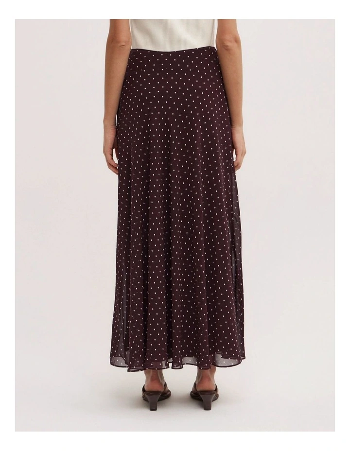 Basque Maxi Skirt in Plum Polka Dot image 5