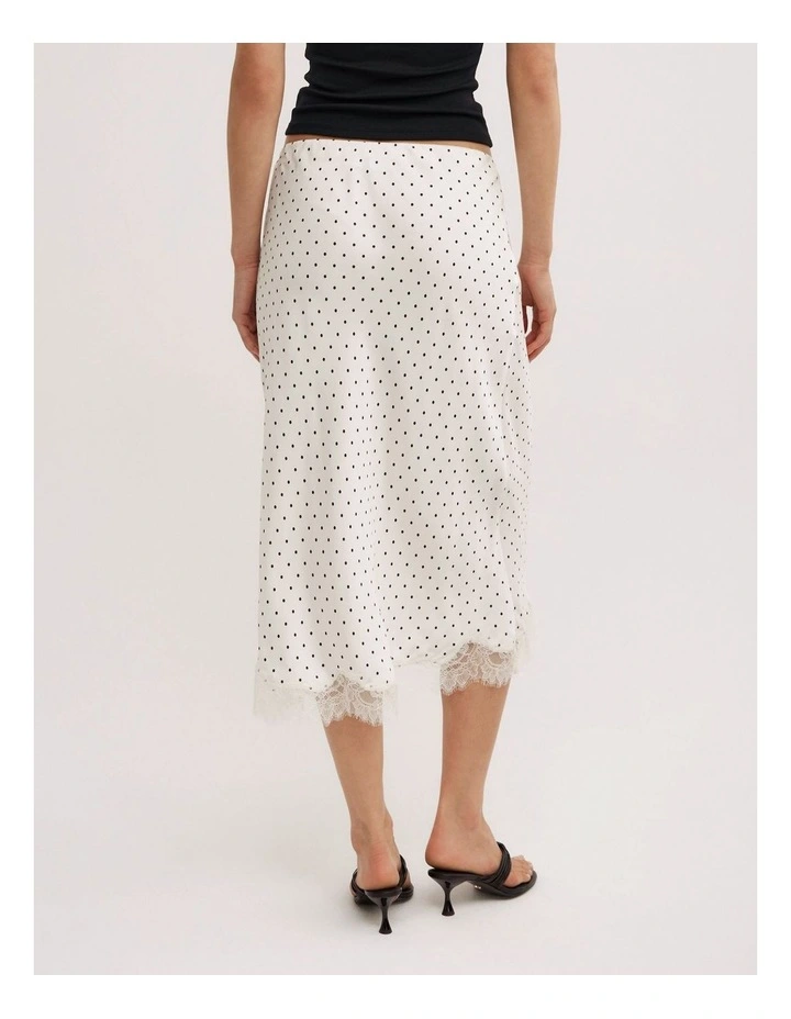 Lace Midi Skirt in Vanilla Polka Dot image 5