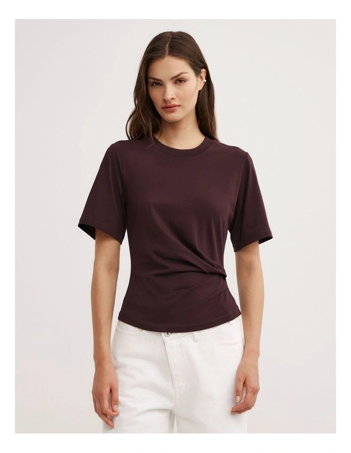 Wrap T-shirt in Plum image 1