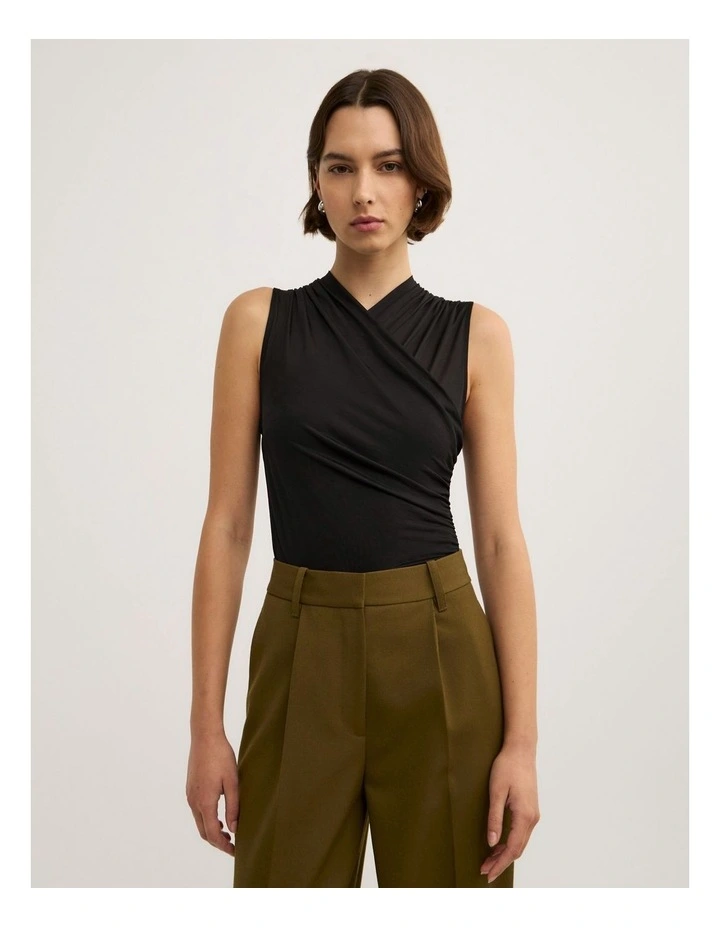 Wrapped Bodysuit in Black image 2