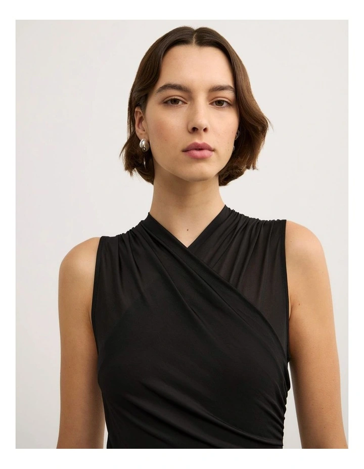 Wrapped Bodysuit in Black image 4