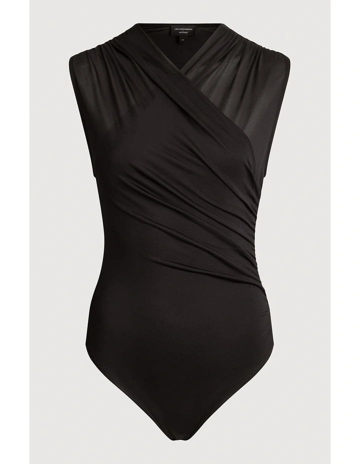 Wrapped Bodysuit in Black image 6