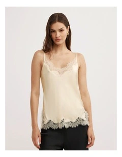 Lace Trim Camisole in Butter