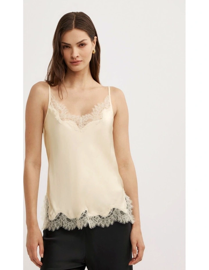 Lace Trim Camisole in Butter image 1