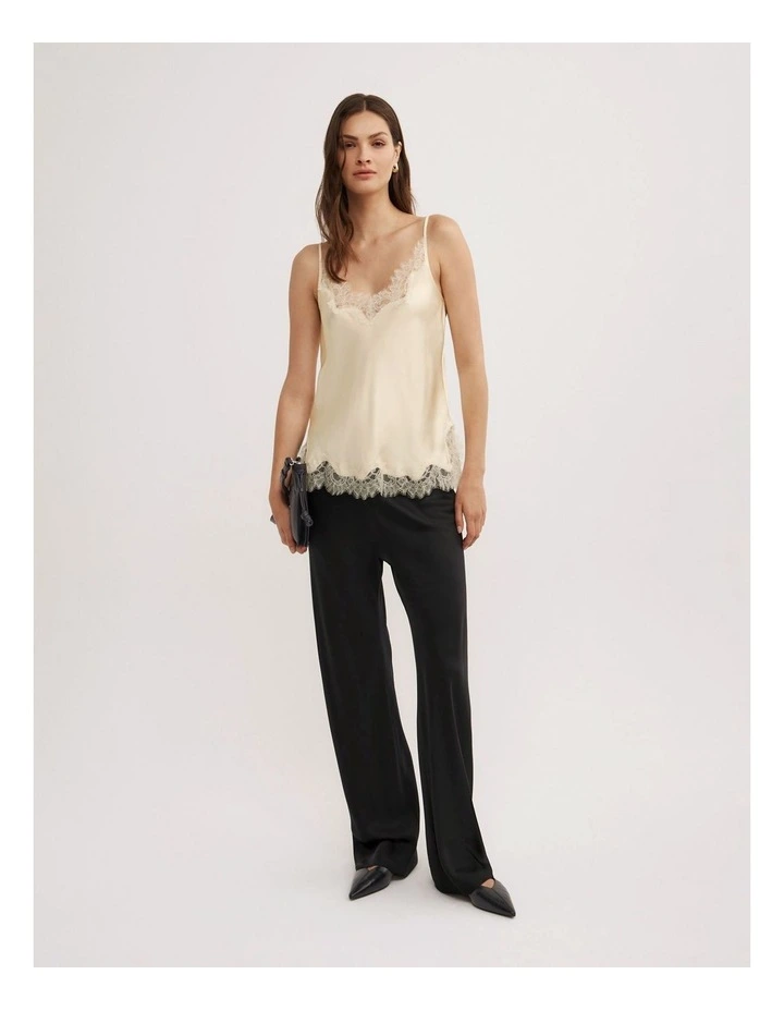 Lace Trim Camisole in Butter image 2