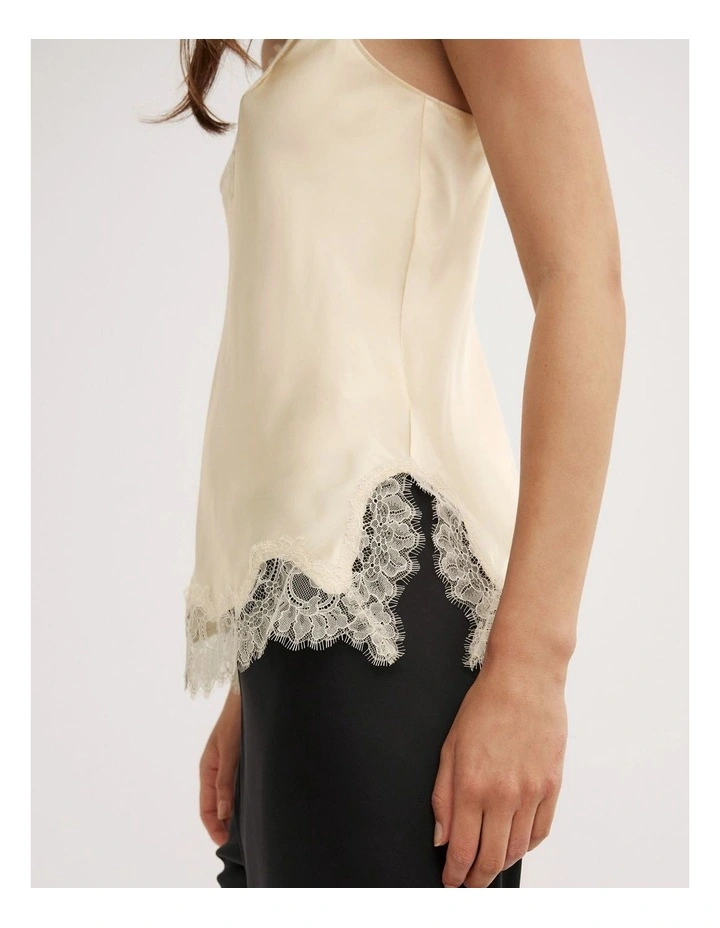 Lace Trim Camisole in Butter image 3
