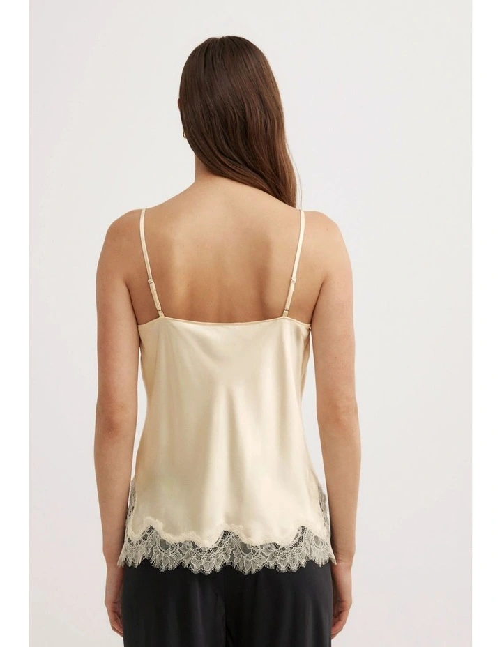 Lace Trim Camisole in Butter image 4