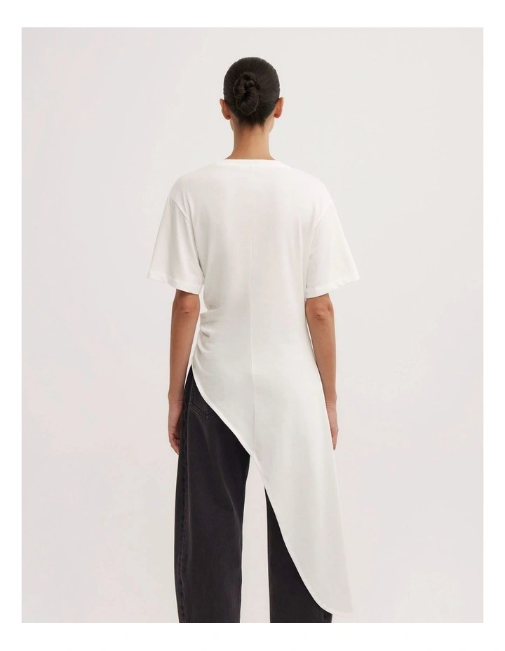 Asymmetric Tunic T-shirt in Fresh White image 4