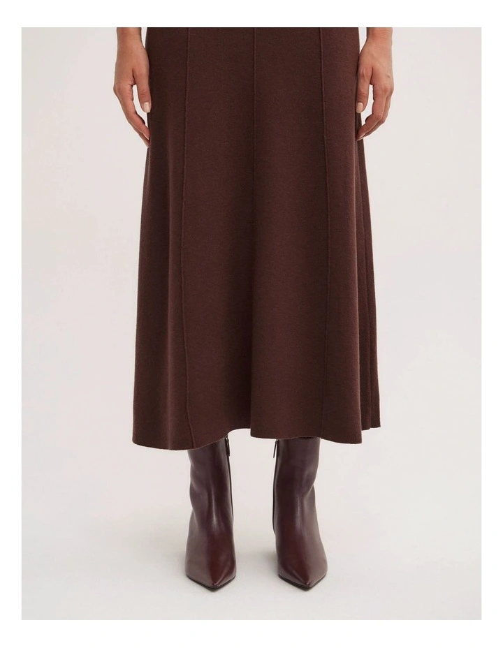 Scoop Knit Dress in Espresso image 5
